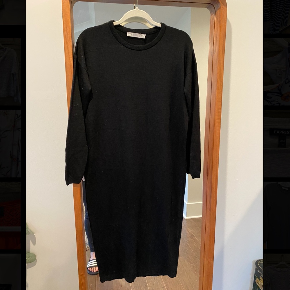 ASOS mid length sweater dress in black